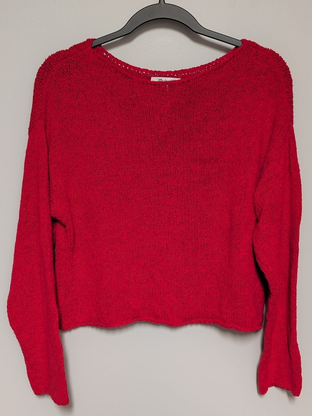 Madewell Red Crewneck Knit Sweater